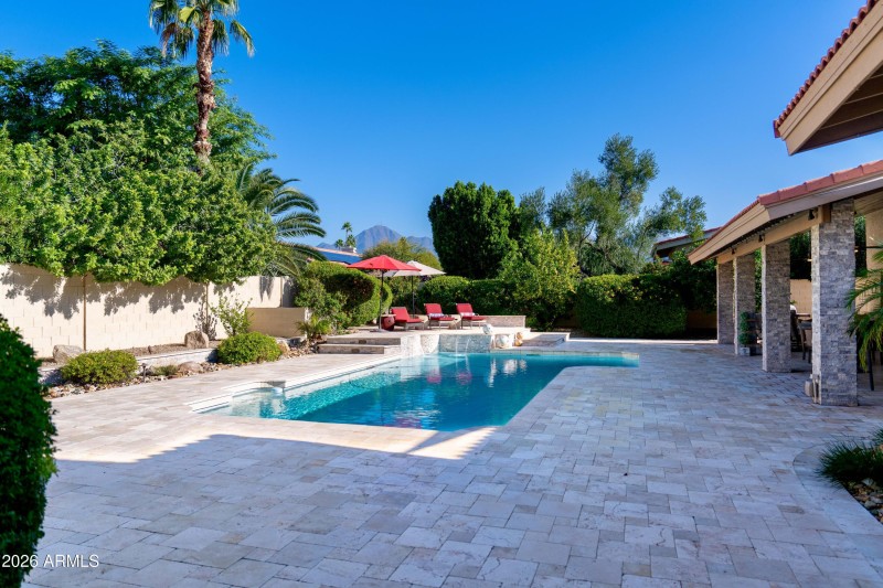 Travertine patio
