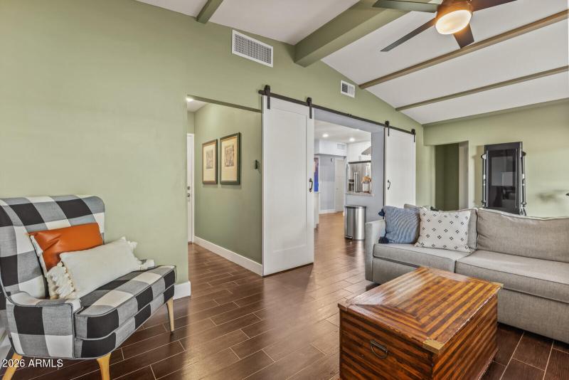 Family Room with Barn Door