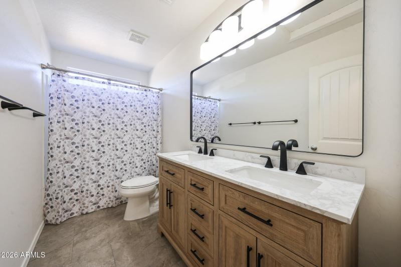 Upstairs bath with new fixtures.