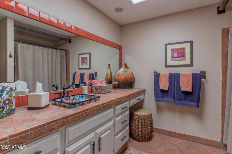 Hall bath with tub and shower