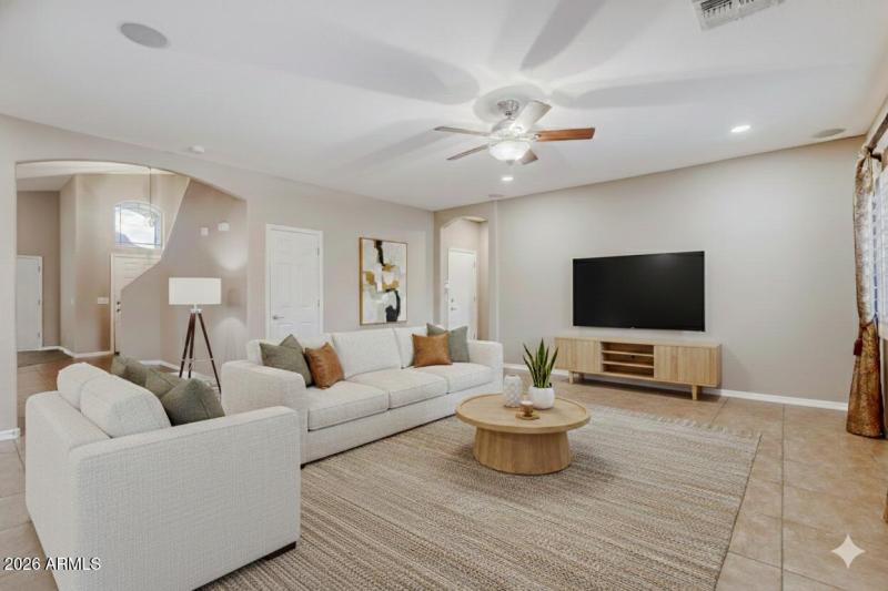 Staged family room