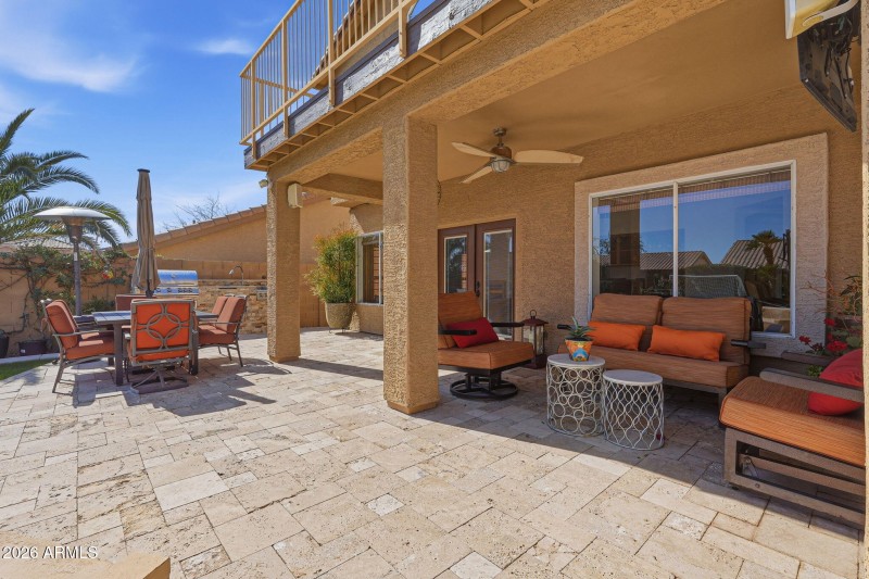 Covered patio and BBQ a