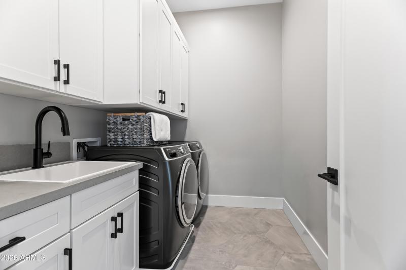 Laundry with custom cabinetry