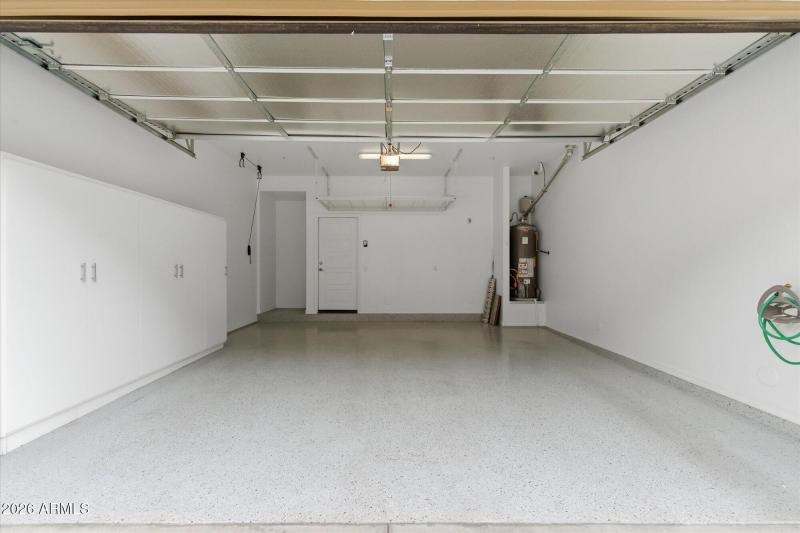 Garage w/ Epoxy Floor and Storage