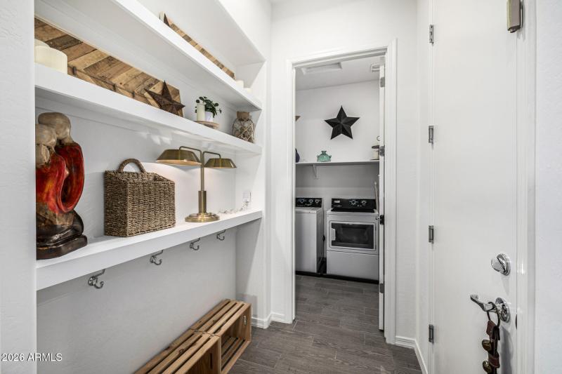 Mudroom with shelving