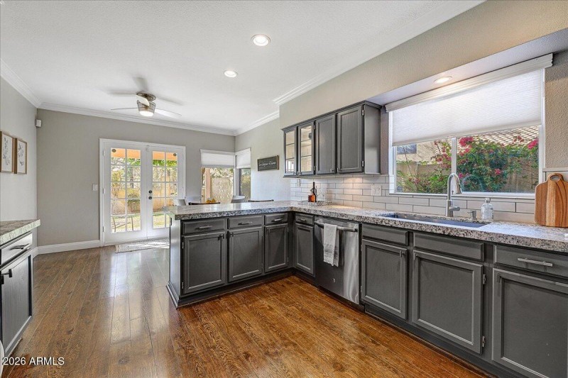 Kitchen Exits to Covered Patio & View