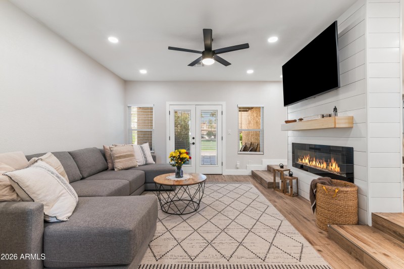 Cozy Living Room with Electric Fireplace