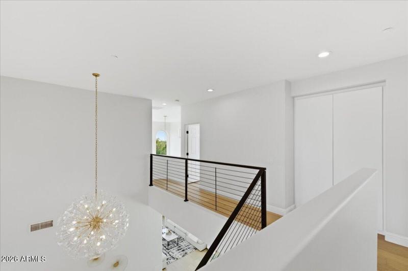 Upstairs Rail and Linen Storage