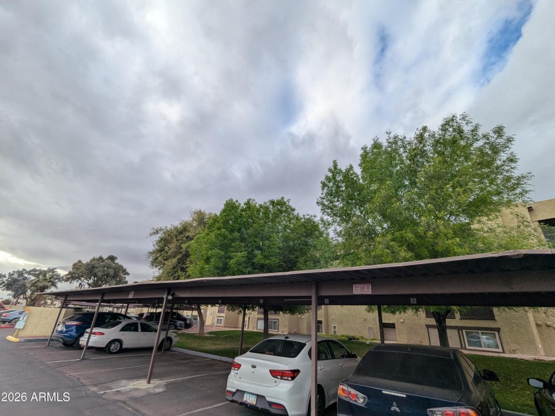 Covered parking near unit.