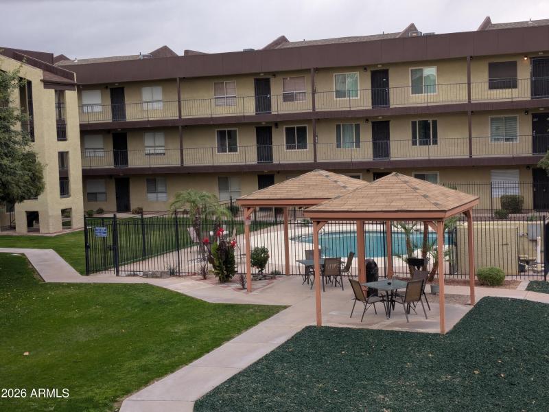 Covered Cabanas near pool area.