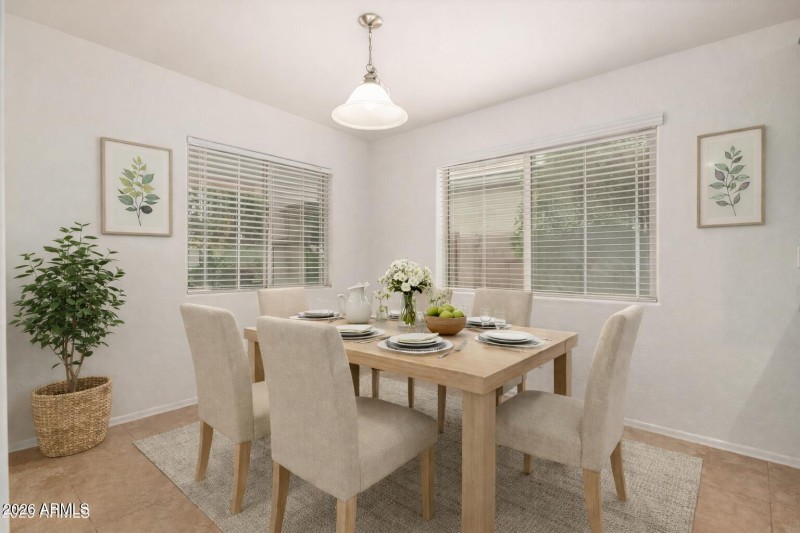 Virtually staged Dining area