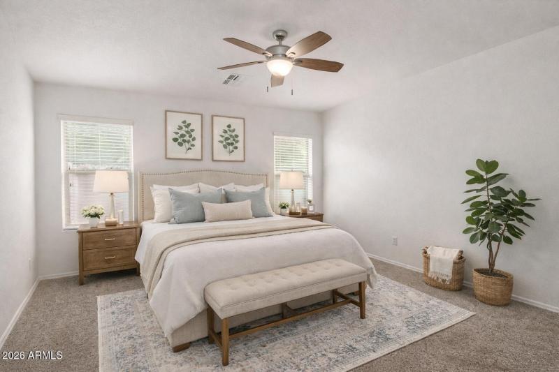 Virtually staged bedroom