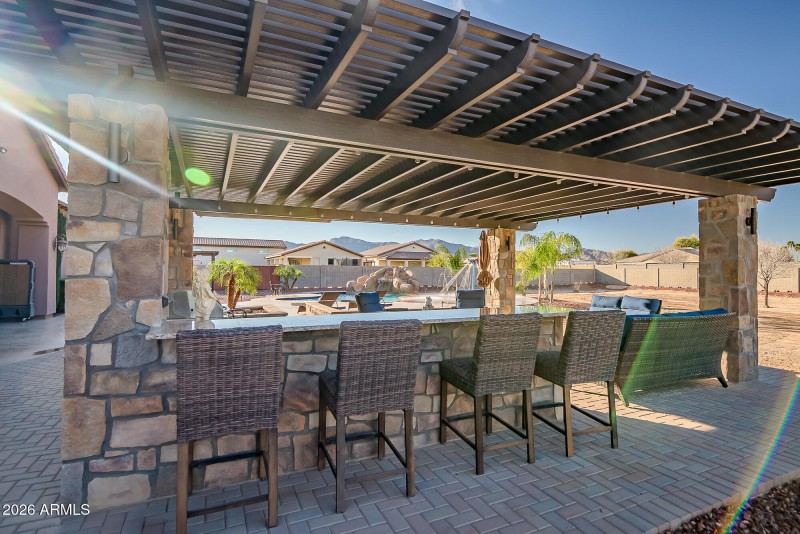 Outdoor patio bar counter top