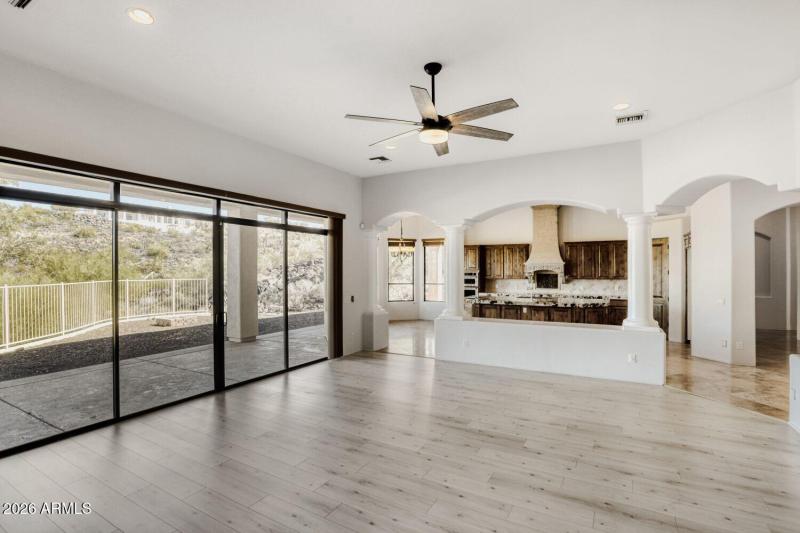 Family Room with Doors to outdoor Patio