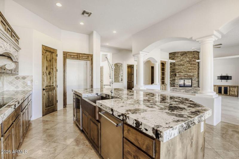 Kitchen View into Family Room