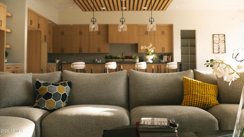 Open Living to Kitchen