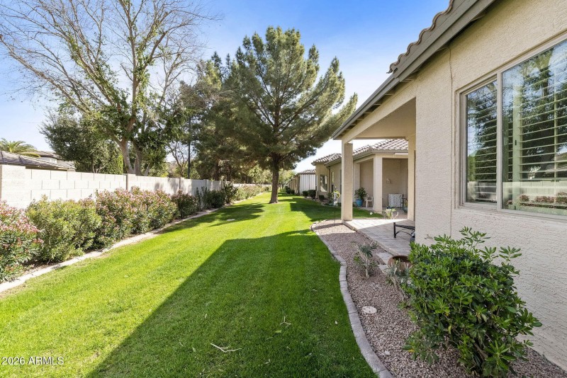 Green space behind home