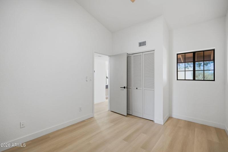 Guest bedroom with mountain view