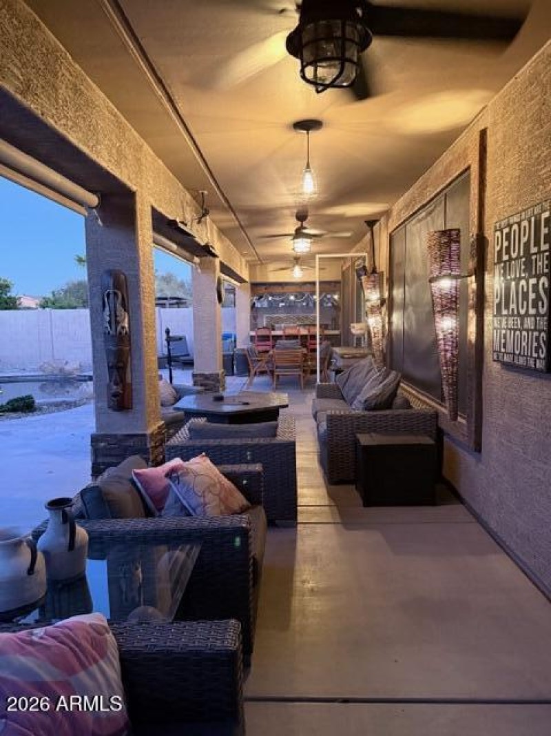 Rear Patio at Dusk