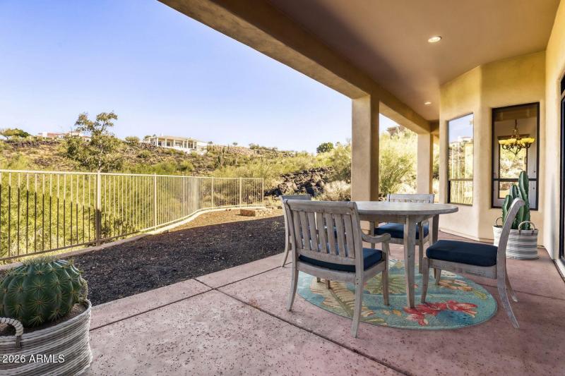 Virtually Staged Covered Patio with View