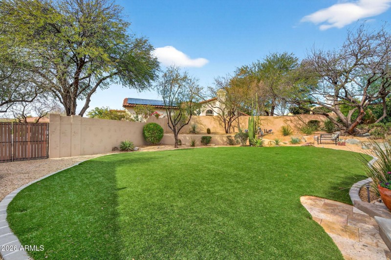 Backyard – Lawn & Fence Line View