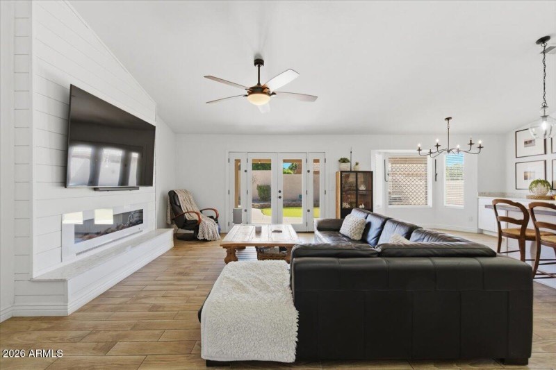 Living Room with Modern Fireplace