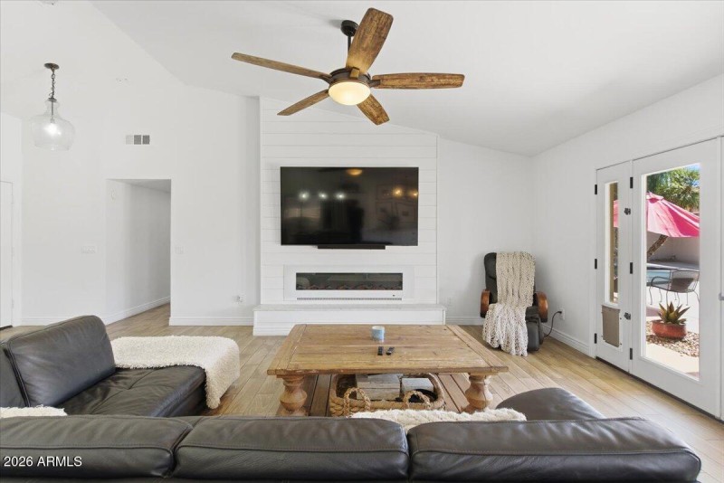 Living Room with Modern Fireplace