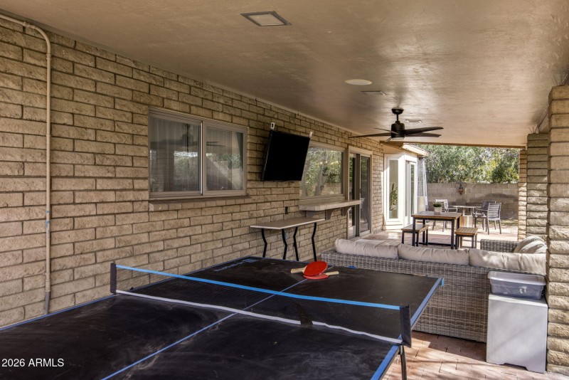 Large covered patio.
