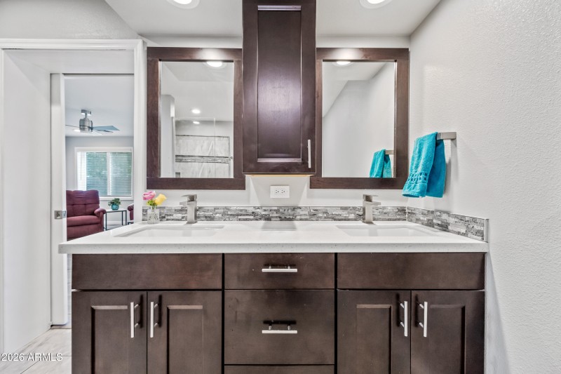 UPDATED LARGE BATH DOUBLE VANITY