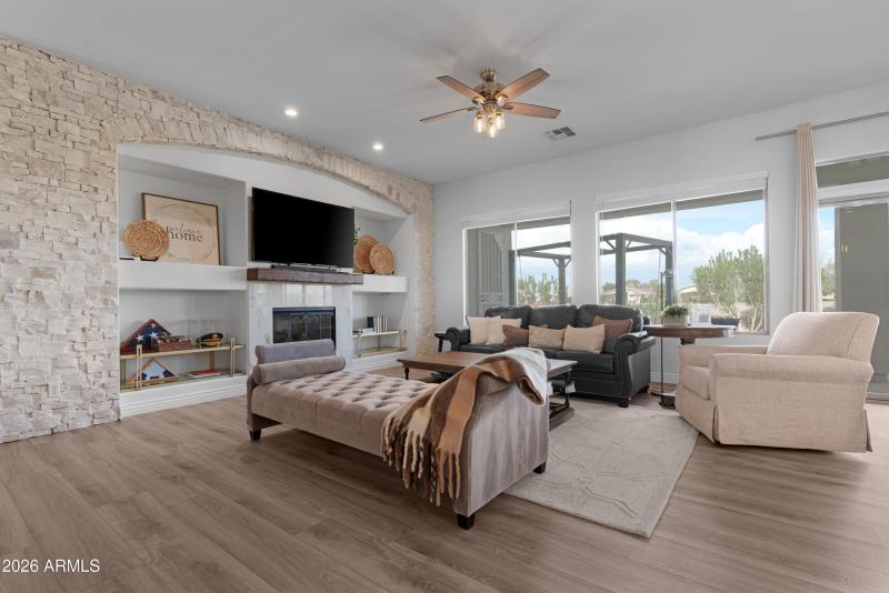 Stone Fireplace Wall