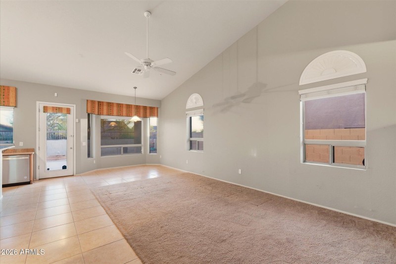 Vaulted Ceilings & Dining Area