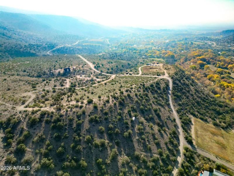 Aerial looking to South down valley