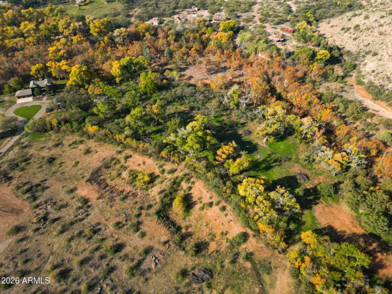 Overhead showing lower pasture & creek