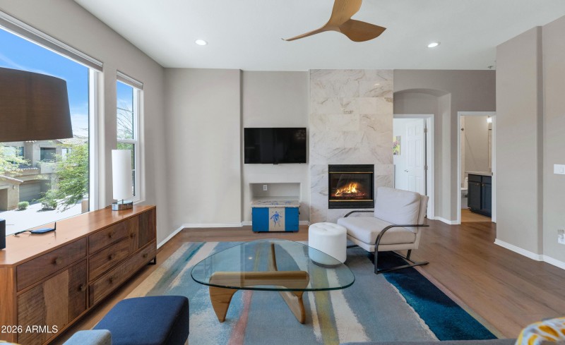 Cozy fireplace setting