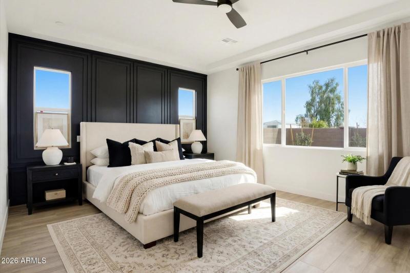 Virtual Staged Primary Bedroom