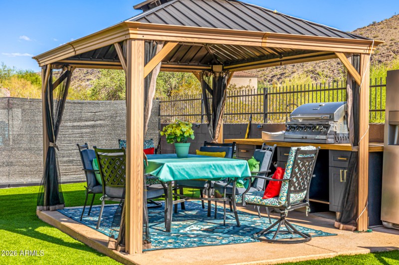 Gazebo with outdoor grill