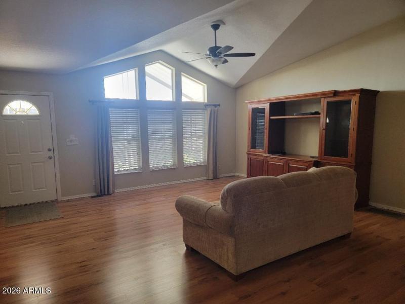3930 family room with vaulted ceiling