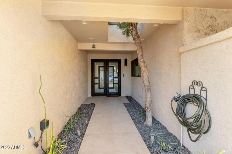 Covered front entry.