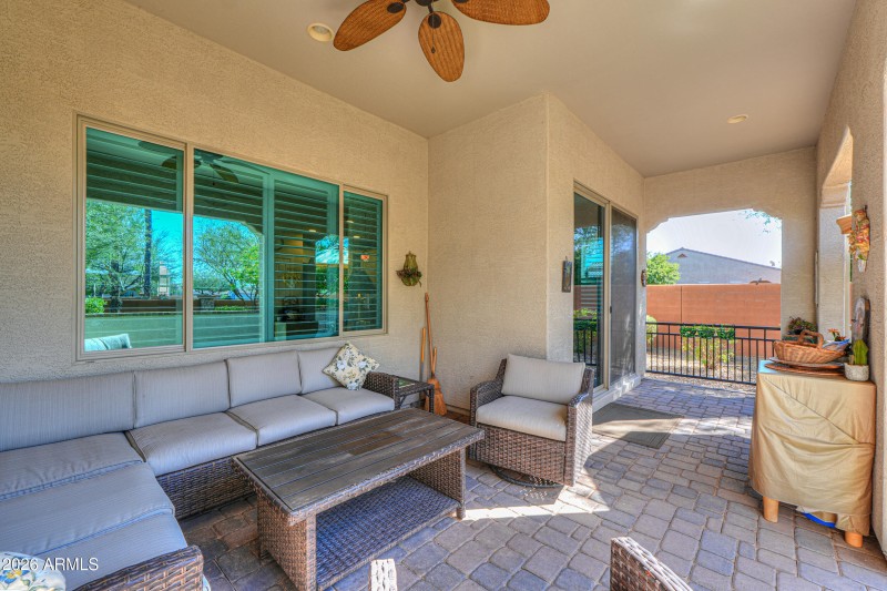 Spacious paver patio