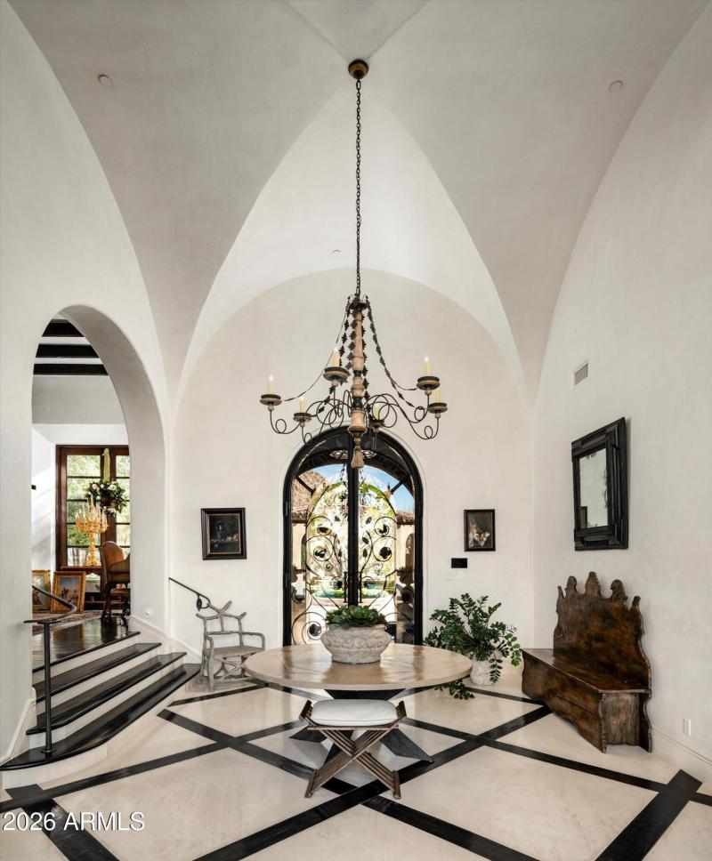 Entryway with mountain views