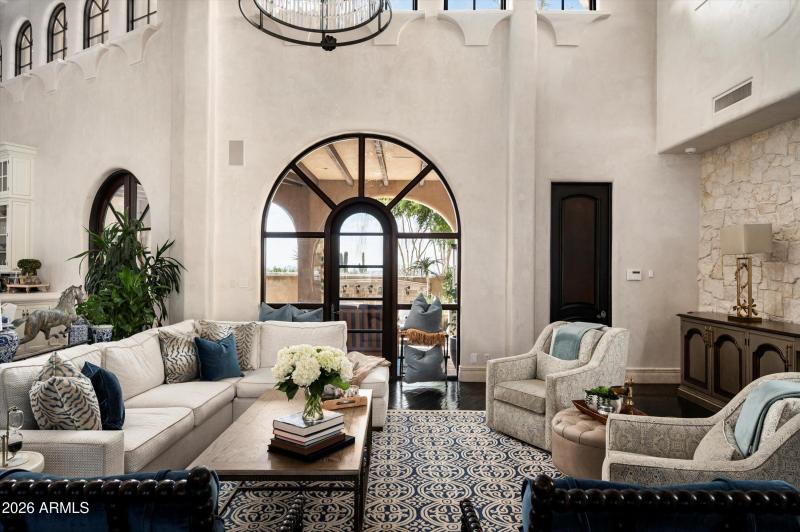 Living room open to 2 courtyards
