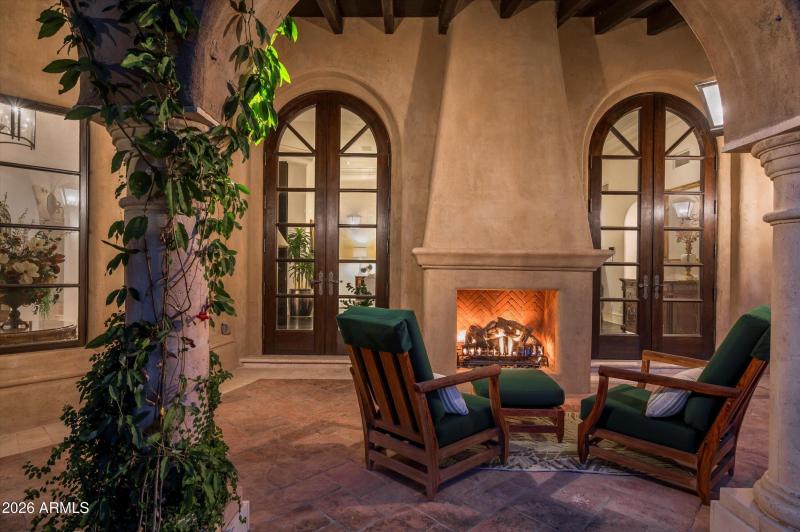 Primary Patio fireplace