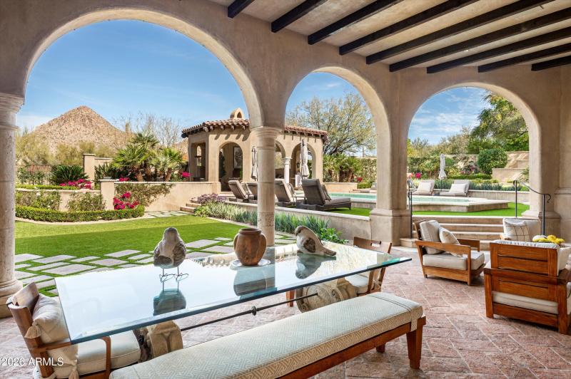 Ample covered dining spaces