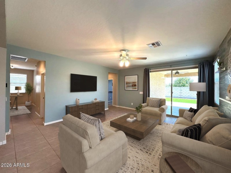 Virtually Staged Family Room