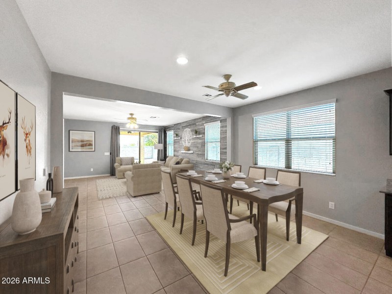 Virtually Staged Living and Dining