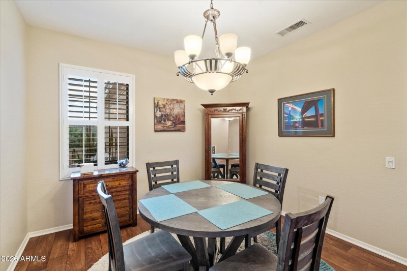 Chandelier & Plantation Shutters