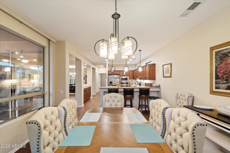 Modern Chandelier & Kitchen Views