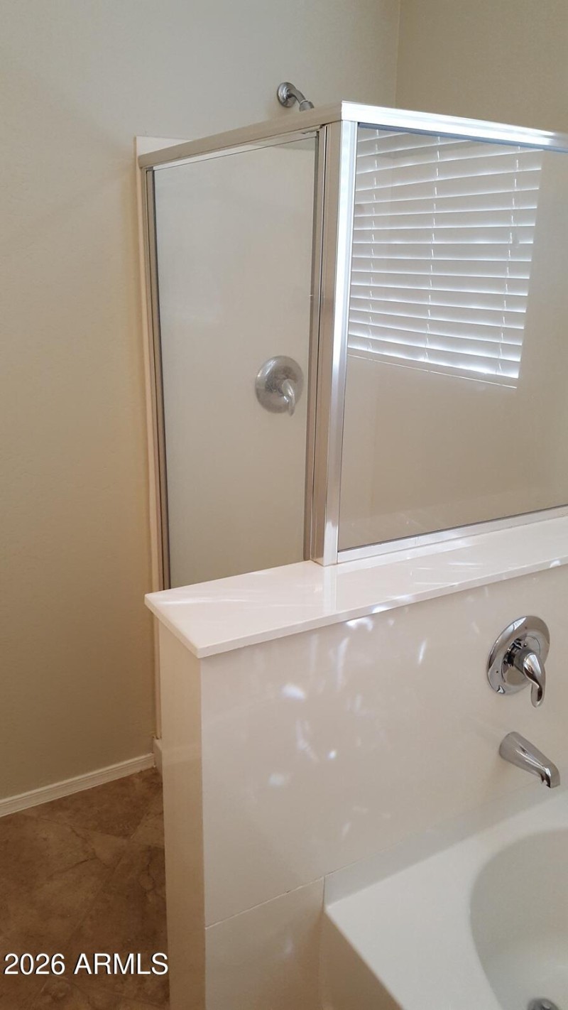 Primary Walk-In Shower and Bathtub