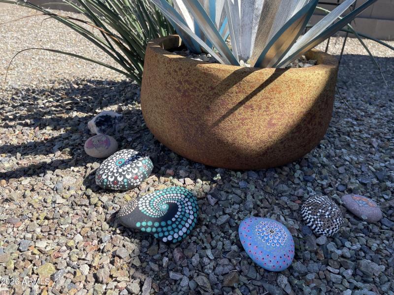 close of painted stones