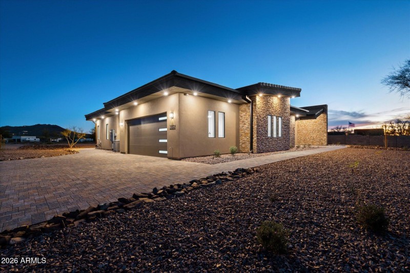 Modern Exterior w Stone Accents